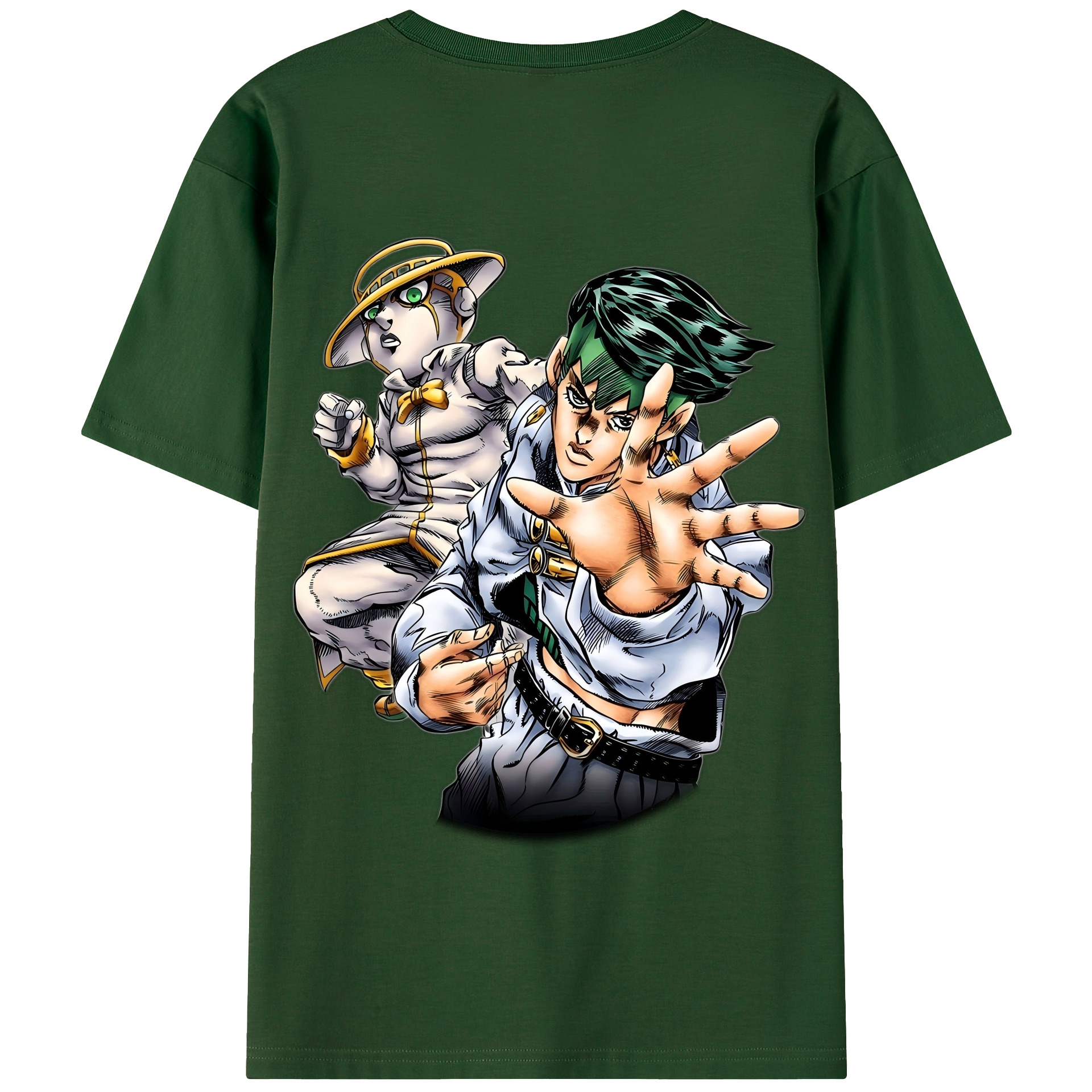 （画像用） ジョジョの奇妙な冒険 岸辺 露伴（きしべ ろはん） JoJo's Bizarre Adventure Rohan Kishibe 綿100％半袖Tシャツ（背面プリント）